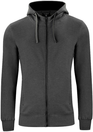 Felpa Clique Classic Antracite Melange Zip/Cappuccio Uomo 300 grammi Taglie Forti