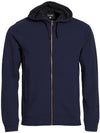 Felpa Clique Classic Blu Zip/Cappuccio Uomo 300 grammi Taglie Forti