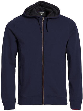 Felpa Clique Classic Blu Zip/Cappuccio Uomo 300 grammi Taglie Forti