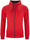 Felpa Clique Classic Rosso Zip/Cappuccio Uomo 300 grammi Taglie Forti
