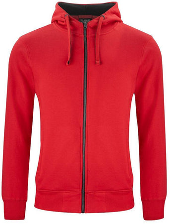 Felpa Clique Classic Rosso Zip/Cappuccio Uomo 300 grammi