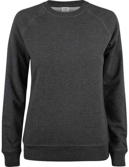 Felpa Clique Girocollo Antracite Melange Felpa Donna Cotone Organico Ecosostenibile