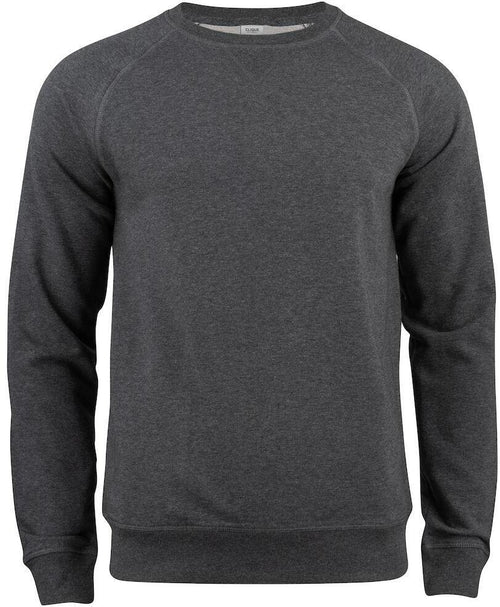 Felpa Clique Girocollo Antracite Melange Felpa Uomo Cotone Organico Ecosostenibile Taglie Forti