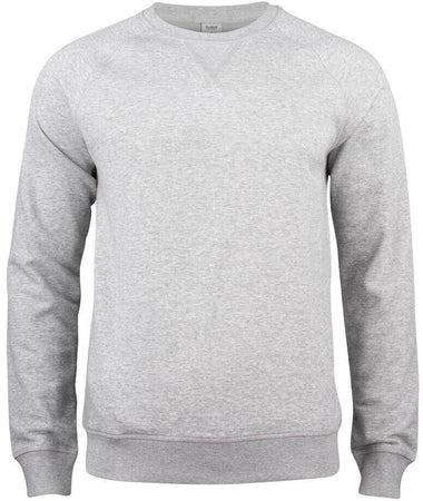 Felpa Clique Girocollo Grigio Melange Felpa Uomo Cotone Organico Ecosostenibile Taglie Forti