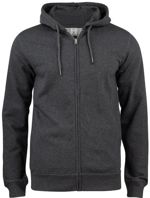 Felpa Clique Zip Cappuccio Antracite Melange Felpa Uomo Cotone Organico Ecosostenibile
