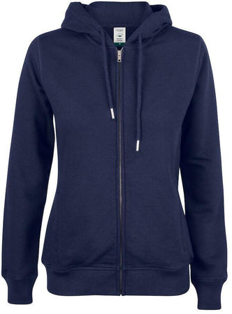 Felpa Clique Zip Cappuccio Blu Felpa Donna Cotone Organico Ecosostenibile