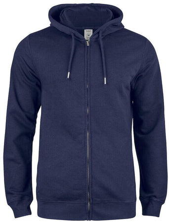 Felpa Clique Zip Cappuccio Blu Felpa Uomo Cotone Organico Ecosostenibile Taglie Forti