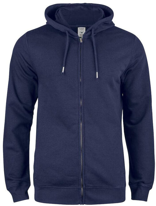 Felpa Clique Zip Cappuccio Blu Felpa Uomo Cotone Organico Ecosostenibile