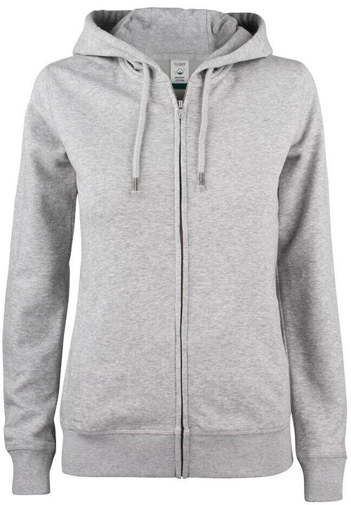 Felpa Clique Zip Cappuccio Grigio Melange Felpa Donna Cotone Organico Ecosostenibile
