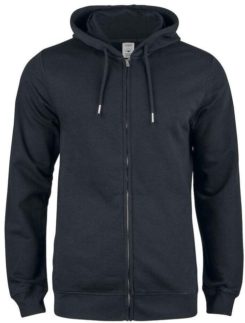 Felpa Clique Zip Cappuccio Nero Felpa Uomo Cotone Organico Ecosostenibile