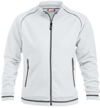 Felpa Craig Bianco Giacca in Felpa Pesante con Tasche Cerniera Lunga