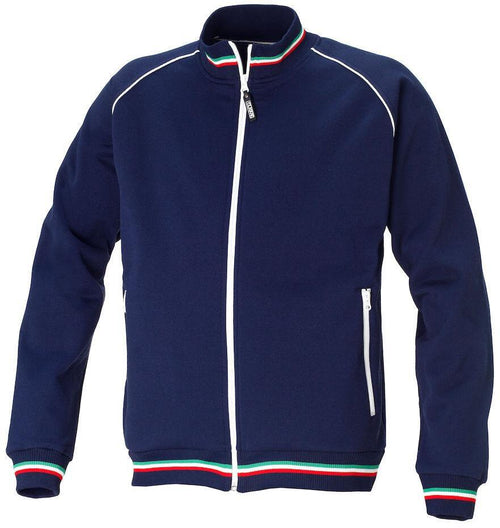 Felpa Craig Blu 3XL con Inserti Tricolore Giacca in Felpa Pesante con Tasche Cerniera Lunga