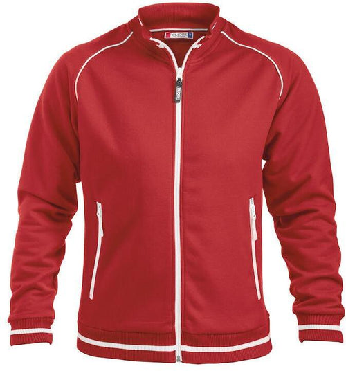 Felpa Craig Rosso Giacca in Felpa Pesante con Tasche Cerniera Lunga