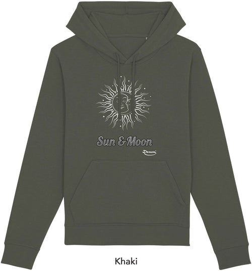Felpa da Donna con Cappuccio Stampa Sun and Moon Hoodie DREAMERS Brand
