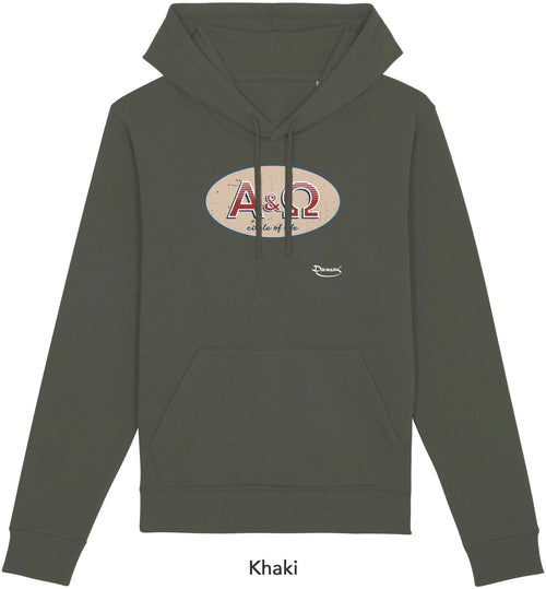 Felpa da Uomo con Cappuccio Stampa Alfa e Omega Hoodie DREAMERS Brand