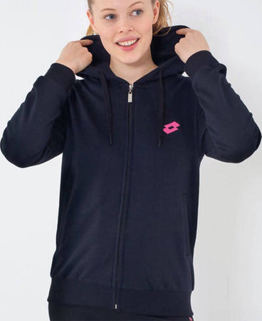 Felpa Donna con Cappuccio Full Zip Cotone Felpato Sportiva per Allenamento e Training Lotto Blu o Nera Tasche Laterali Felpa Donna Blu - Nera L'Orchidea - Siderno, Commerciovirtuoso.it