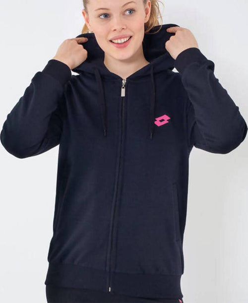 Felpa Donna con Cappuccio Full Zip Cotone Felpato Sportiva per Allenamento e Training Lotto Blu o Nera Tasche Laterali Felpa Donna Blu - Nera L'Orchidea - Siderno, Commerciovirtuoso.it