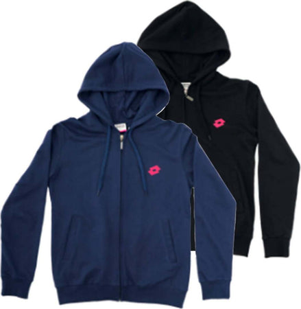 Felpa Donna con Cappuccio Full Zip Cotone Felpato Sportiva per Allenamento e Training Lotto Blu o Nera Tasche Laterali Felpa Donna Blu - Nera L'Orchidea - Siderno, Commerciovirtuoso.it