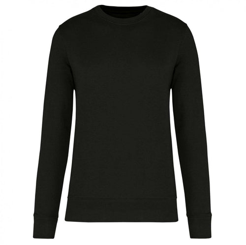 Felpa Eco-Sostenibile Nero Girocollo Felpa Cotone Biologico Poliestere Riciclato