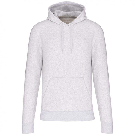 Felpa Ecosostenibile Cenere Felpa Uomo con Cappuccio Tascone Cotone Biologico Poliestere Riciclato