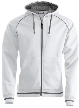 Felpa Gerry Bianco Giacca in Felpa Pesante con Cerniera Cappuccio Tasche con Zip