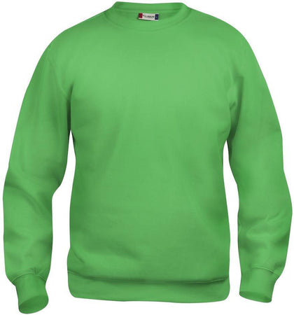 Felpa Girocollo Basic Verde Acido Bambino