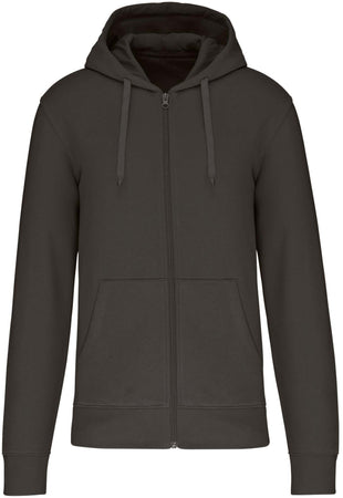 Felpa Kariban Bio Dark Grey Zip/Cappuccio Uomo 280 grammi