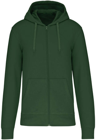 Felpa Kariban Bio Forest Green Zip/Cappuccio Uomo 280 grammi