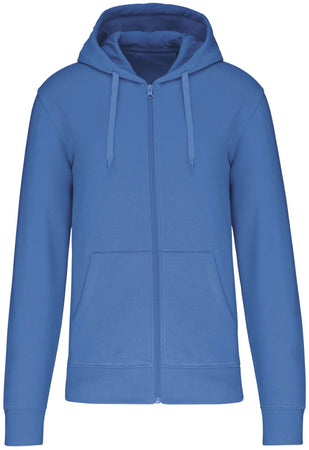 Felpa Kariban Bio Light Royal Blue Zip/Cappuccio Uomo 280 grammi