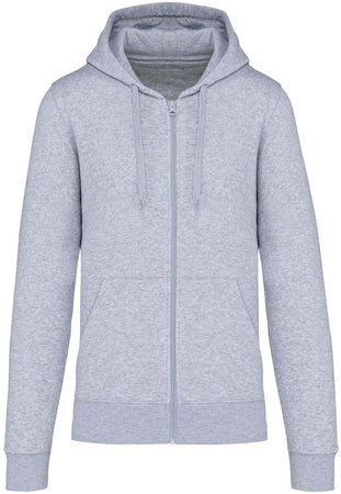 Felpa Kariban Bio Oxford Grey Zip/Cappuccio Uomo 280 grammi
