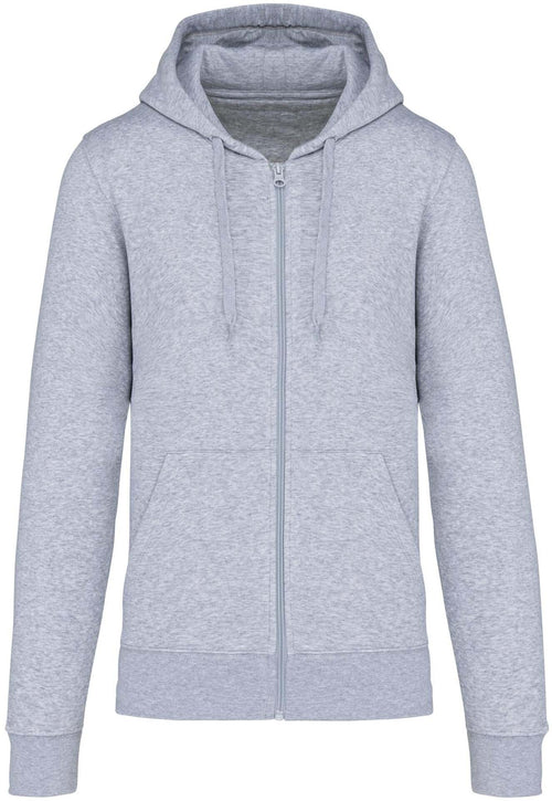 Felpa Kariban Bio Oxford Grey Zip/Cappuccio Uomo 280 grammi