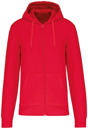 Felpa Kariban Bio Red Zip/Cappuccio Uomo 280 grammi