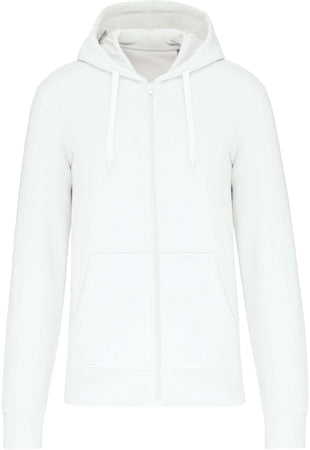 Felpa Kariban Bio White Zip/Cappuccio Uomo 280 grammi