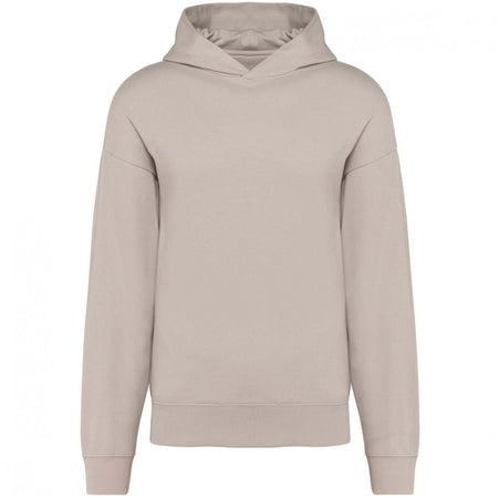 Felpa Kariban Oversize Beige Felpa Unisex con Cappuccio Tascone Marsupio Spalle Cadenti