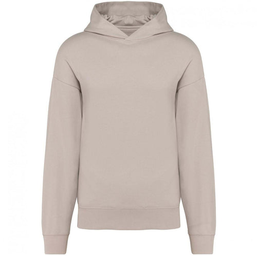 Felpa Kariban Oversize Beige Felpa Unisex con Cappuccio Tascone Marsupio Spalle Cadenti
