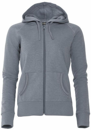 Felpa Loris Donna Grigio Felpa Slub con Cerniera Cappuccio Tasche