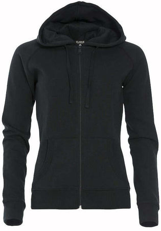 Felpa Loris Donna Nero Felpa Slub con Cerniera Cappuccio Tasche