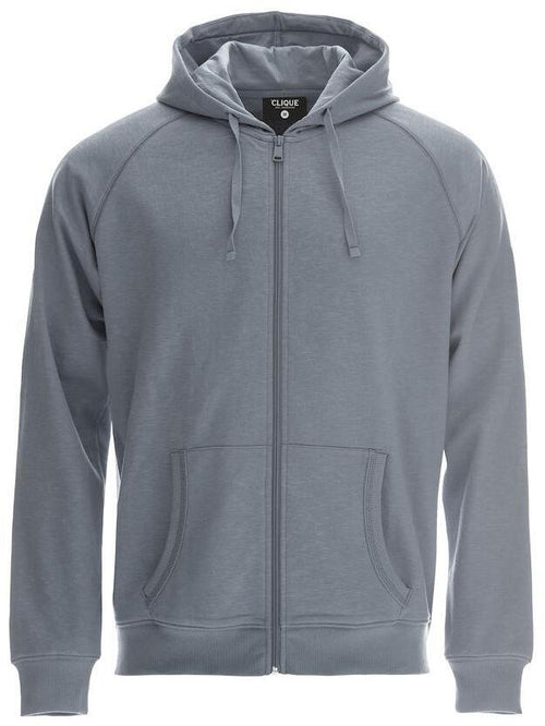 Felpa Loris Grigio Zip Cappuccio Felpa Tessuto Fiammato con Tasche