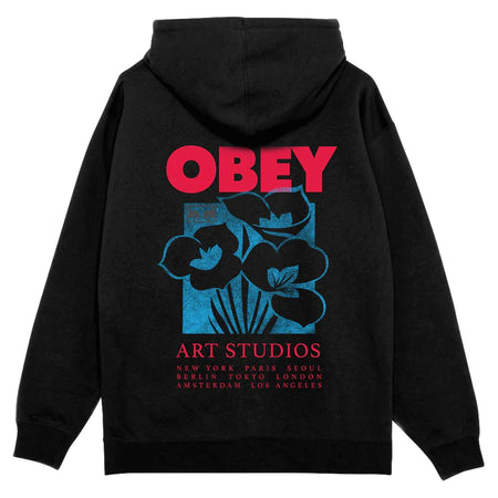 OBEY felpa obey art studio flowers fleece - black da uomo