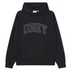 OBEY felpa obey collegiate faded hood fleece - digital black faded wash da uomo