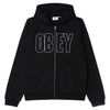 OBEY felpa obey gordon extra heavy zip hood fleece - black da uomo