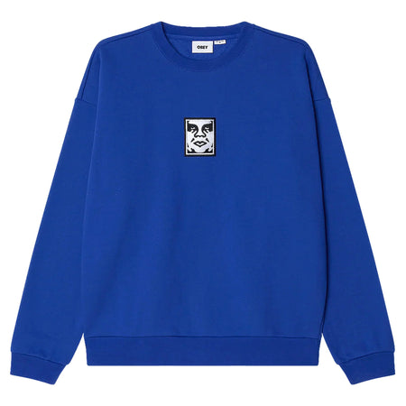 OBEY felpa obey icon extra heavy crew ii fleece - dazzling blue da uomo