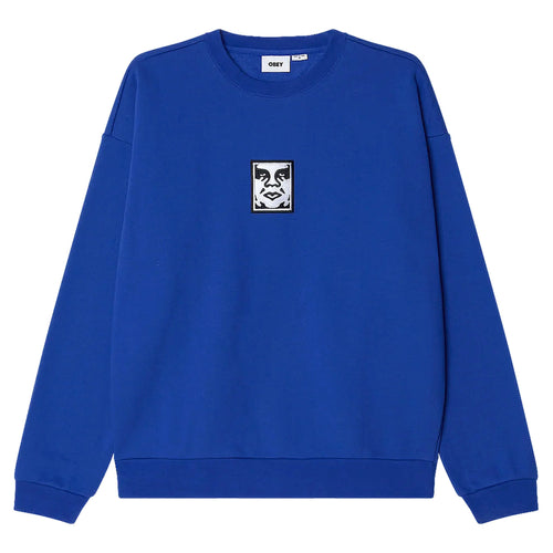 OBEY felpa obey icon extra heavy crew ii fleece - dazzling blue da uomo
