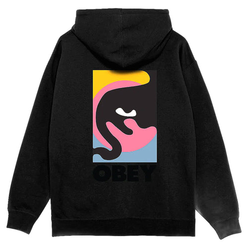 OBEY felpa obey quarter icon fleece - black da uomo