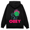 OBEY felpa obey world in flames fleece - black da uomo