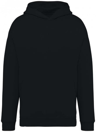Felpa Oversize Nero Felpa Unisex con Cappuccio Tascone Marsupio Vestibilità Ampia