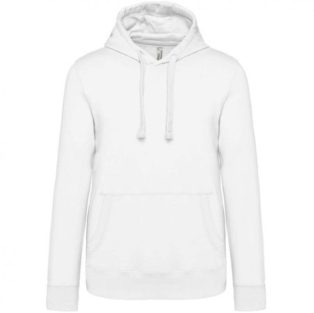 Felpa Premium Bianco Felpa Unisex con Cappuccio Tascone Marsupio