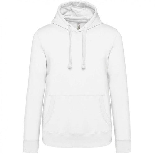Felpa Premium Bianco Felpa Unisex con Cappuccio Tascone Marsupio