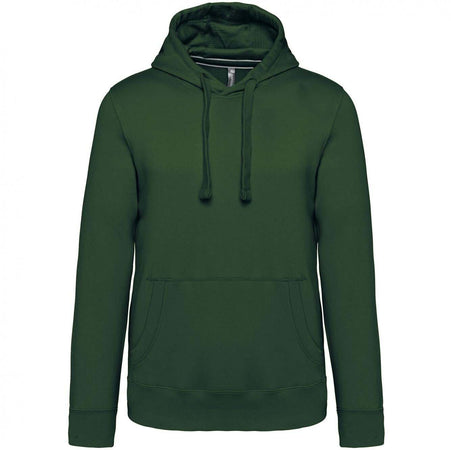 Felpa Premium Verde Scuro Felpa Unisex con Cappuccio Tascone Marsupio