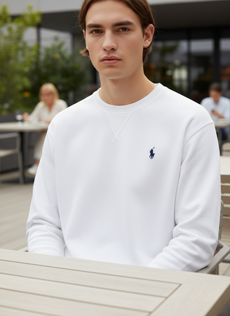 Felpa Ralph Lauren Uomo 100% Cotone Felpa Classica Girocollo Con Logo Ricamato